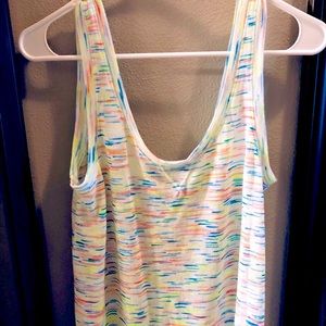 Multi colored neon heathered tank top